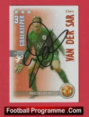 Manchester United Van Der Sar Autograph Signed Football Card Man Utd