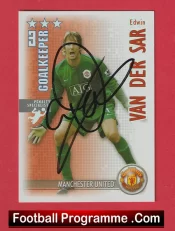 Manchester United Van Der Sar Autograph Signed Football Card Man Utd