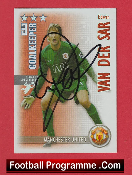 Manchester United Van Der Sar Autograph Signed Football Card Man Utd - Image 2