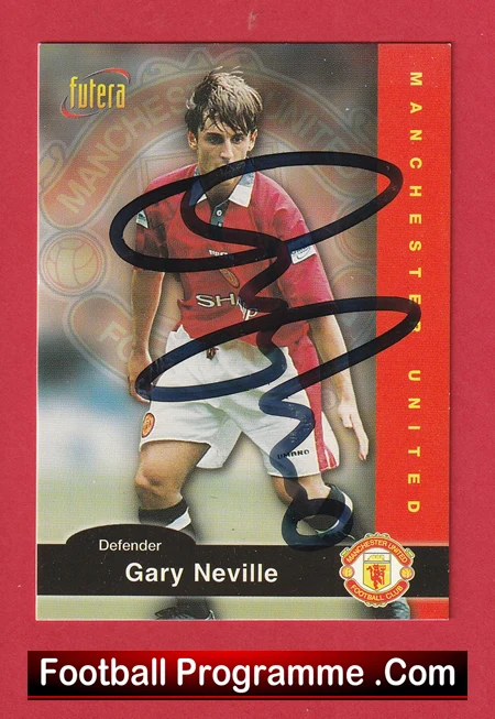 Manchester United Gary Neville Autograph Signed Football Card Man Utd - Image 2