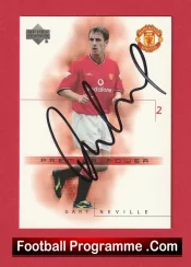 Manchester United Gary Neville Autograph Signed Football Card Man Utd