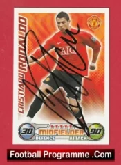 Manchester United Cristiano Ronaldo Autograph Signed Football Card Man Utd