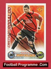 Manchester United Cristiano Ronaldo Autograph Signed Football Card Man Utd