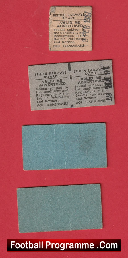Manchester United Old British Rail Tickets 1960s - Norwich City 1967 - Image 4