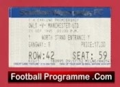 Sheffield Wednesday v Manchester United 1995 – Match Ticket
