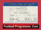 Sheffield Wednesday v Manchester United 1995 – Match Ticket