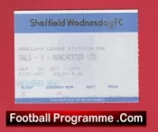 Sheffield Wednesday v Manchester United 1991 – Football Ticket