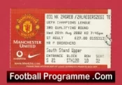 Manchester United v Croatia Zagreb 2002 – Match Ticket
