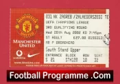 Manchester United v Croatia Zagreb 2002 – Match Ticket