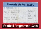 Sheffield Wednesday v Manchester United 1993 – Football Ticket