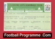 Coventry City v Manchester United 1997 – Match Ticket