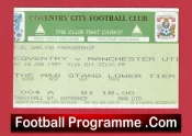 Coventry City v Manchester United 1997 – Match Ticket