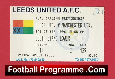 Leeds United v Manchester United 1996 - Match Ticket - Image 2