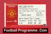 Manchester United v Leeds United 1999 – Match Ticket