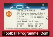 Manchester United v Lille 2007 – Match Ticket
