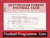 Nottingham Forest v Manchester United 1996 – Match Ticket