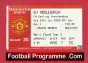 Manchester United v Middlesbrough 2000 – Match Ticket