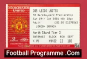 Manchester United v Leeds United 2001 – Football Match Ticket