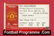 Manchester United v Middlesbrough 2002 – Football Ticket