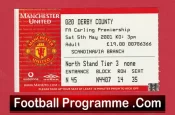 Manchester United v Derby County 2001 – Match Ticket