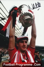 Manchester United Norman Whiteside Autograph Signed Picture 1985 Cup Final