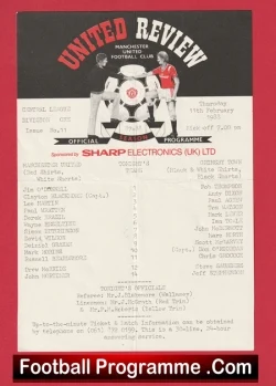  Manchester United v Derby County 1987 - Reserves Clayton Blackmore Football Programme .COM Football Programmes Memorabilia