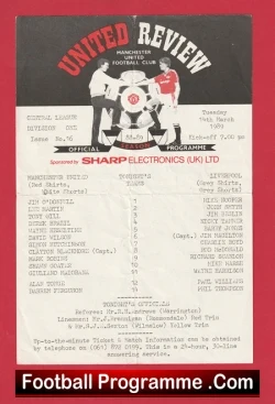  Manchester United v Leeds United 1989 - Reserves Match Viv Anderson Football Programme .COM Football Programmes Memorabilia