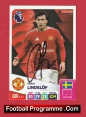 Manchester United Victor Lindelof Autograph Signed Football Card Man Utd