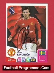 Manchester United Victor Lindelof Autograph Signed Football Card Man Utd
