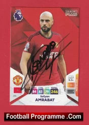 Manchester United Sofyan Amrabat Autograph Signed Football Card Man Utd