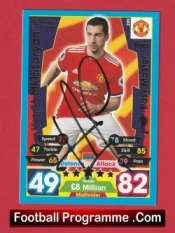 Manchester United Henrikh Mkhitaryan Autograph Signed Football Card Man Utd
