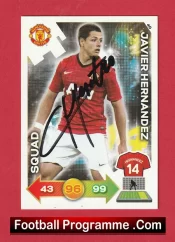 Manchester United Javier Hernandez Autograph Signed Football Card Man Utd