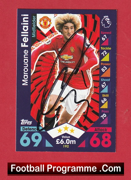 Manchester United Marouane Fellaini Autograph Signed Football Card Man Utd - Image 2