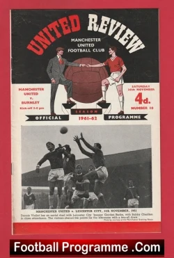  Manchester United v WBA 1962 - Man Utd 62 Football Programme .COM Football Programmes Memorabilia