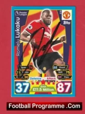 Manchester United Romelu Lukaku Autograph Signed Football Card Man Utd