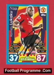 Manchester United Romelu Lukaku Autographed Signed Football Card Man Utd