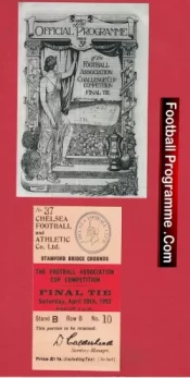 Huddersfield Town v Preston 1922 – FA Cup Final + Ticket