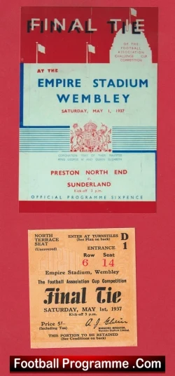  Huddersfield Town v Preston 1922 - FA Cup Final + Ticket Football Programme .COM Football Programmes Memorabilia