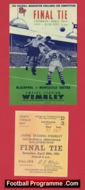 Newcastle United v Blackpool 1951 – FA Cup Final + Ticket