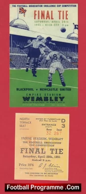 Newcastle United v Blackpool 1951 – FA Cup Final + Ticket