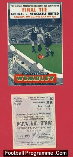  Newcastle United v Manchester City 1955 - FA Cup Final + Ticket Football Programme .COM Football Programmes Memorabilia