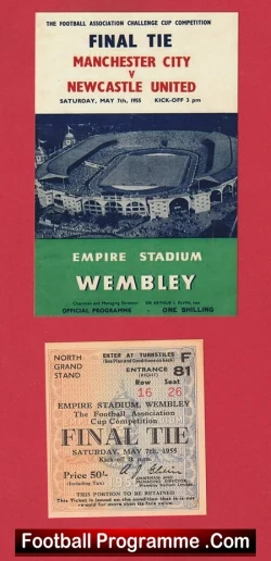  Birmingham City v Manchester City 1956 - FA Cup Final + Ticket Football Programme .COM Football Programmes Memorabilia