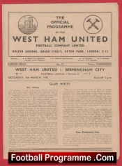 West Ham United v Birmingham City 1952 – 1950s