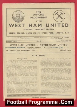  West Ham United v Birmingham City 1952 - 1950s Football Programme .COM Football Programmes Memorabilia