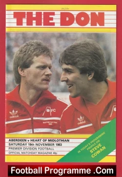Aberdeen v Heart Of Midlothian 1983 - Alex Ferguson Manager - football programme