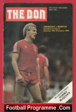 Aberdeen v Morton 1984 - Alex Ferguson Manager - football programme