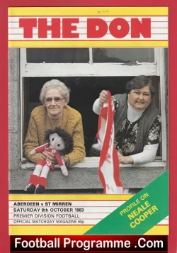 Aberdeen v St Mirren 1983 - Alex Ferguson Manager - football programme