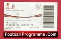 Ajax v Manchester United 2012 – Football Match Ticket Dutch
