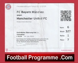 Bayern Munich v Manchester United 2019 - Match Ticket Germany - football memorabilia