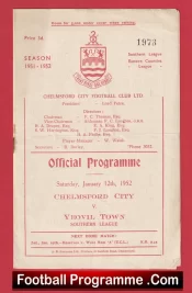 Chelmsford City v Yeovil Town 1952 – 1950’s Programme